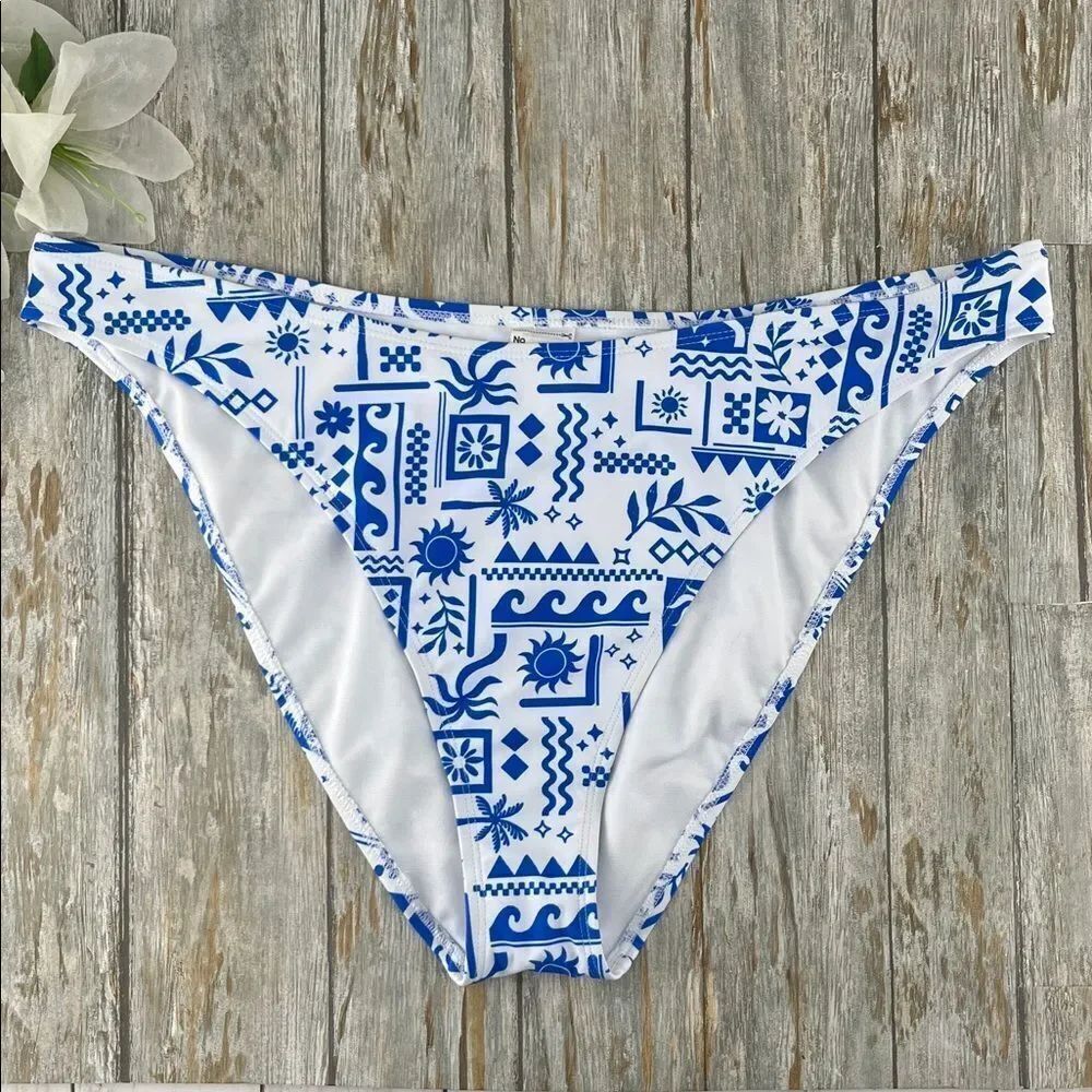 High Leg Mid Rise Cheeky Bikini Bottom Swim Size XXL